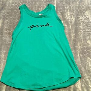 Emerald green sleeveless shirt with cut-out back